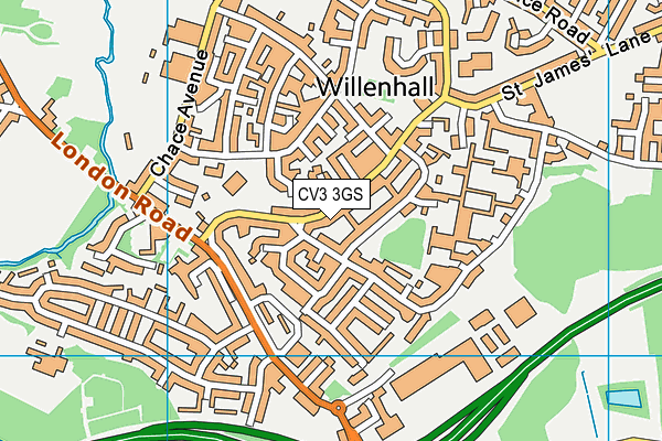 CV3 3GS map - OS VectorMap District (Ordnance Survey)