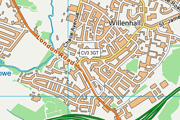 CV3 3GT map - OS VectorMap District (Ordnance Survey)
