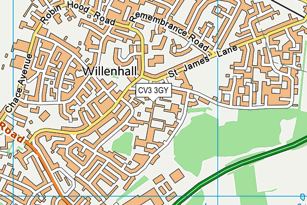 CV3 3GY map - OS VectorMap District (Ordnance Survey)
