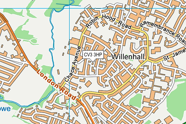 CV3 3HP map - OS VectorMap District (Ordnance Survey)