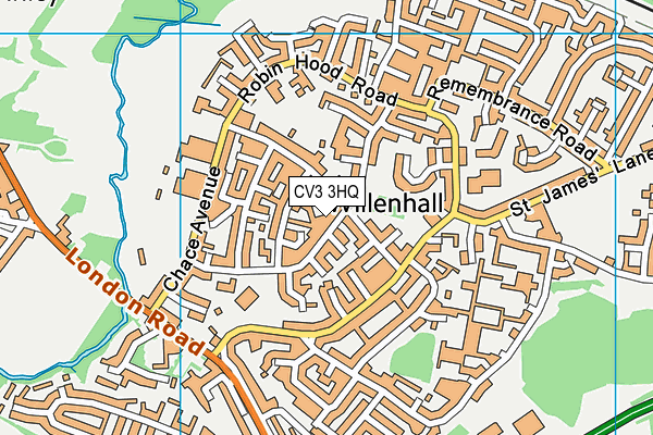 CV3 3HQ map - OS VectorMap District (Ordnance Survey)