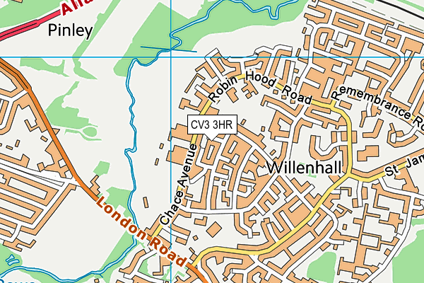 CV3 3HR map - OS VectorMap District (Ordnance Survey)
