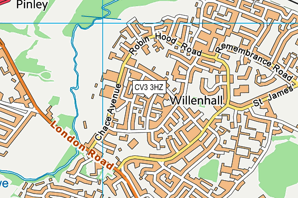 CV3 3HZ map - OS VectorMap District (Ordnance Survey)