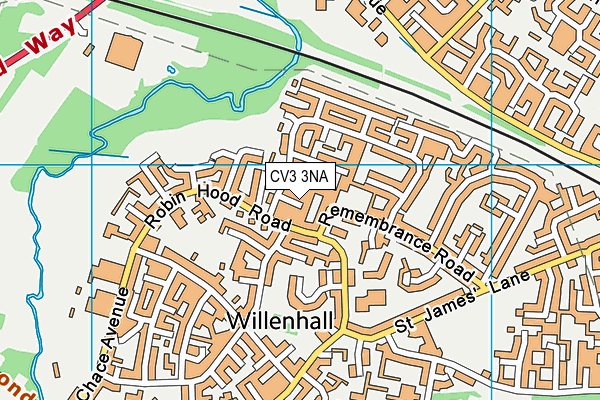 CV3 3NA map - OS VectorMap District (Ordnance Survey)
