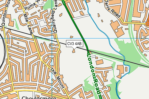 CV3 4AB map - OS VectorMap District (Ordnance Survey)