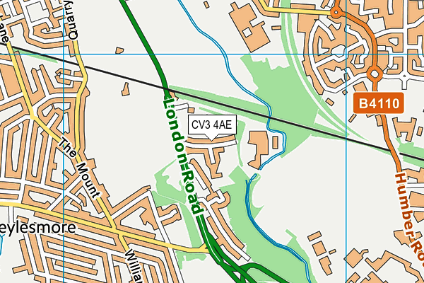 CV3 4AE map - OS VectorMap District (Ordnance Survey)