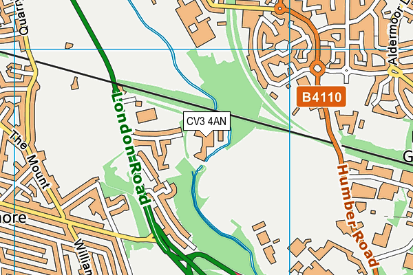 CV3 4AN map - OS VectorMap District (Ordnance Survey)