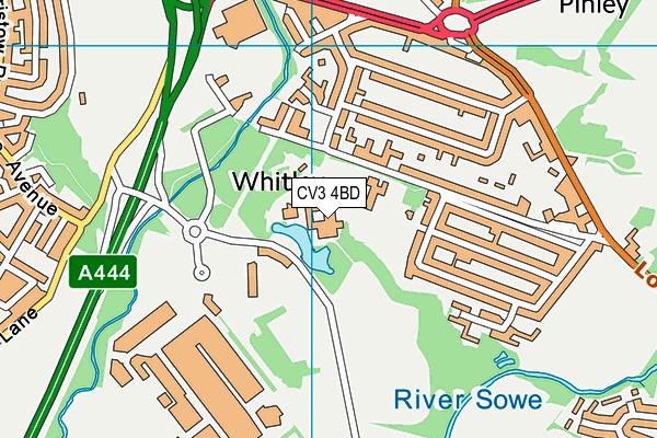 Whitley Academy map (CV3 4BD) - OS VectorMap District (Ordnance Survey)