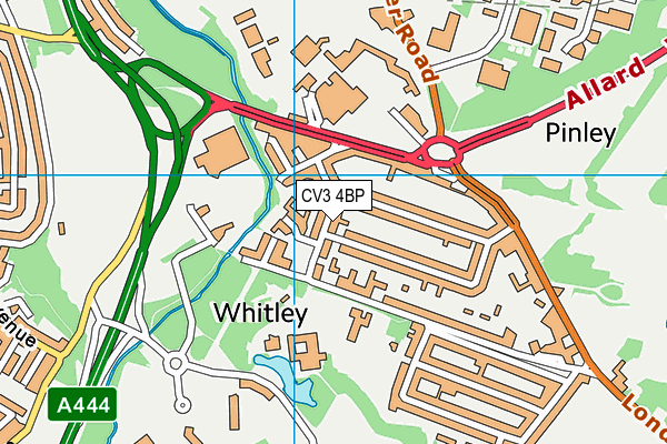 CV3 4BP map - OS VectorMap District (Ordnance Survey)