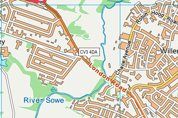 Folly Lane map (CV3 4DA) - OS VectorMap District (Ordnance Survey)