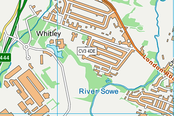 Tiverton School map (CV3 4DE) - OS VectorMap District (Ordnance Survey)