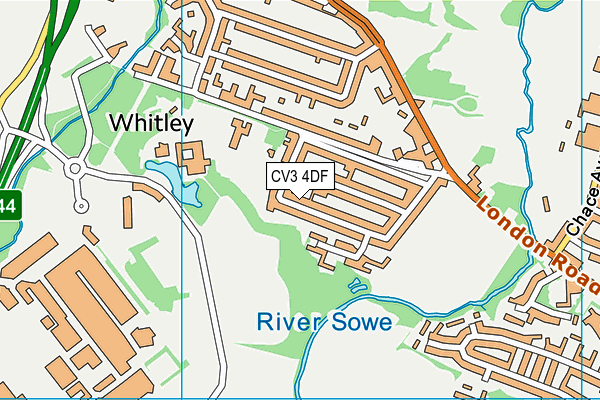 CV3 4DF map - OS VectorMap District (Ordnance Survey)