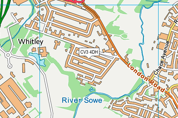 CV3 4DH map - OS VectorMap District (Ordnance Survey)