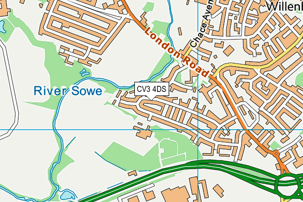 CV3 4DS map - OS VectorMap District (Ordnance Survey)