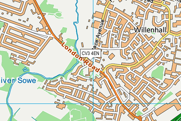 CV3 4EN map - OS VectorMap District (Ordnance Survey)