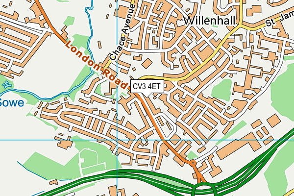 CV3 4ET map - OS VectorMap District (Ordnance Survey)