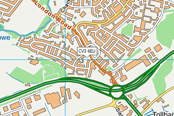 CV3 4EU map - OS VectorMap District (Ordnance Survey)