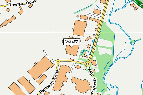 CV3 4FZ map - OS VectorMap District (Ordnance Survey)