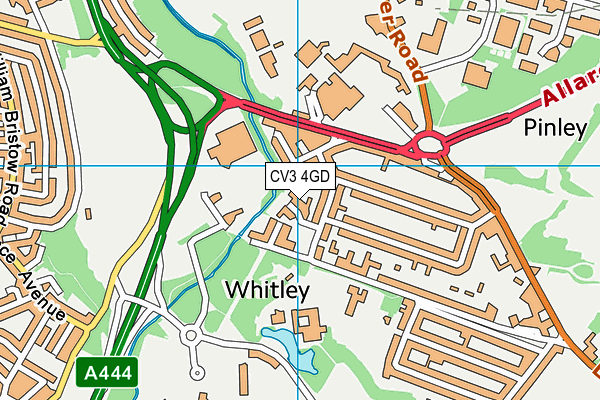 CV3 4GD map - OS VectorMap District (Ordnance Survey)