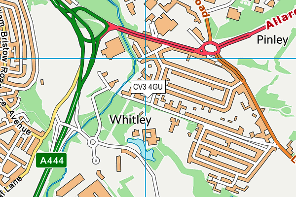 CV3 4GU map - OS VectorMap District (Ordnance Survey)