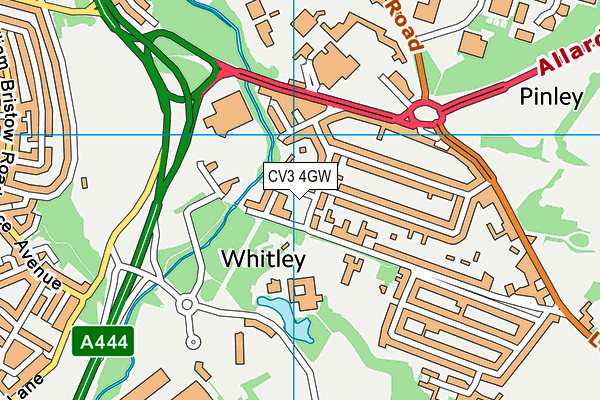 CV3 4GW map - OS VectorMap District (Ordnance Survey)