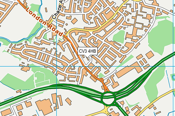 CV3 4HB map - OS VectorMap District (Ordnance Survey)