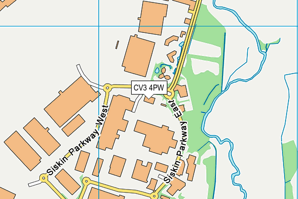 CV3 4PW map - OS VectorMap District (Ordnance Survey)
