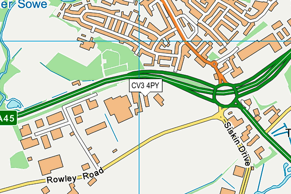 CV3 4PY map - OS VectorMap District (Ordnance Survey)