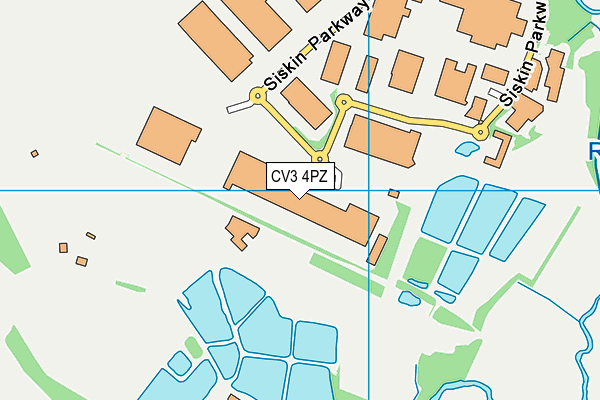 CV3 4PZ map - OS VectorMap District (Ordnance Survey)