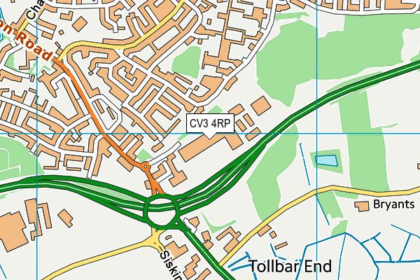 CV3 4RP map - OS VectorMap District (Ordnance Survey)