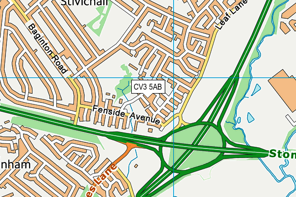 CV3 5AB map - OS VectorMap District (Ordnance Survey)