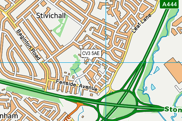 CV3 5AE map - OS VectorMap District (Ordnance Survey)