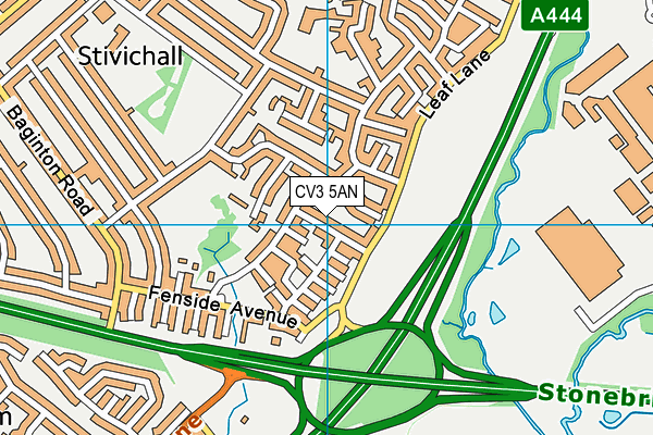 CV3 5AN map - OS VectorMap District (Ordnance Survey)