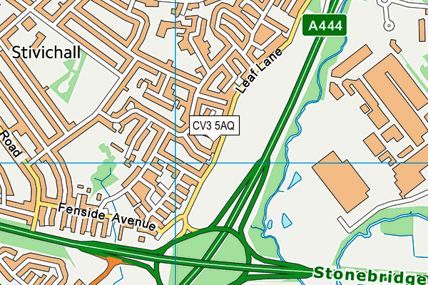 CV3 5AQ map - OS VectorMap District (Ordnance Survey)