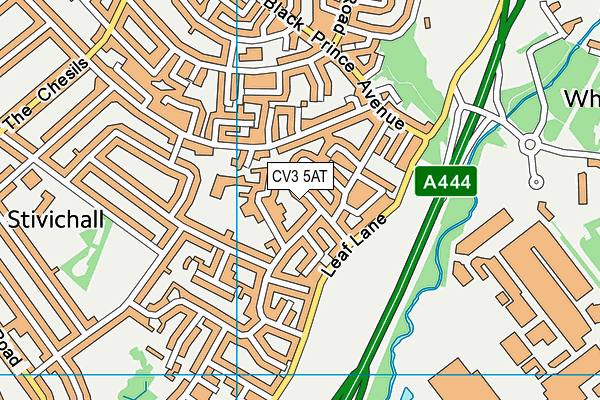 CV3 5AT map - OS VectorMap District (Ordnance Survey)
