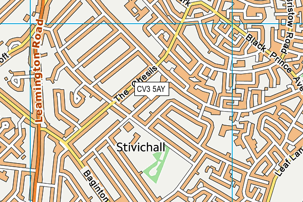 CV3 5AY map - OS VectorMap District (Ordnance Survey)