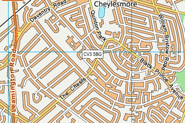CV3 5BG map - OS VectorMap District (Ordnance Survey)