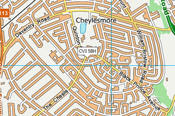 CV3 5BH map - OS VectorMap District (Ordnance Survey)