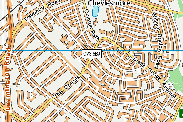 CV3 5BJ map - OS VectorMap District (Ordnance Survey)