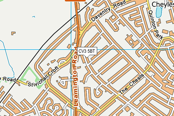 CV3 5BT map - OS VectorMap District (Ordnance Survey)