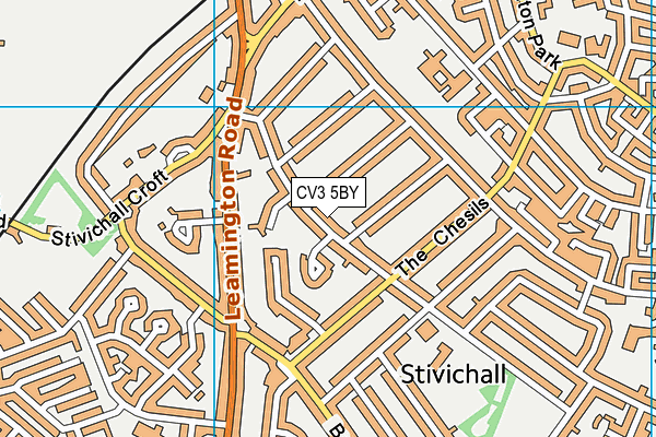 CV3 5BY map - OS VectorMap District (Ordnance Survey)