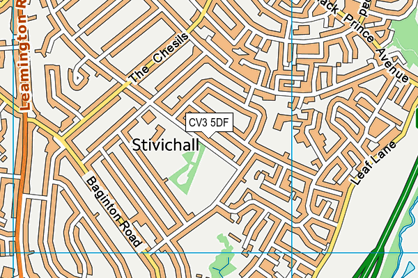 CV3 5DF map - OS VectorMap District (Ordnance Survey)