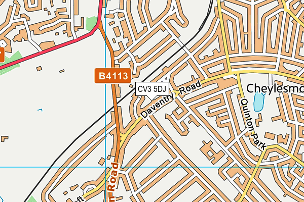 CV3 5DJ map - OS VectorMap District (Ordnance Survey)