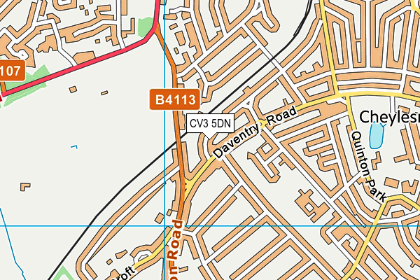 CV3 5DN map - OS VectorMap District (Ordnance Survey)