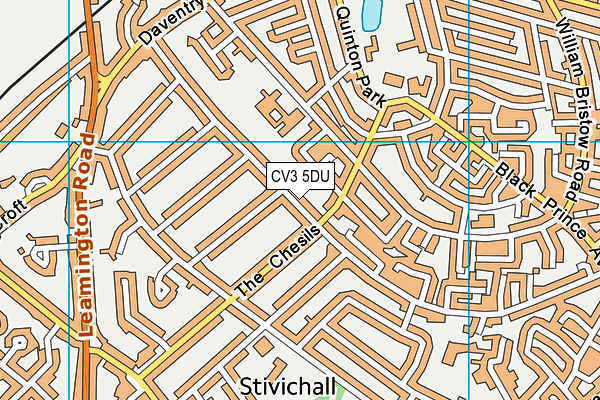 CV3 5DU map - OS VectorMap District (Ordnance Survey)