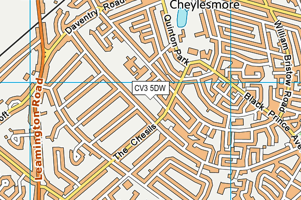 CV3 5DW map - OS VectorMap District (Ordnance Survey)