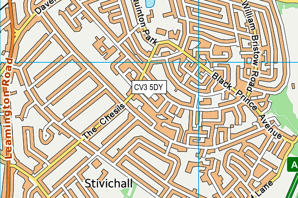 CV3 5DY map - OS VectorMap District (Ordnance Survey)