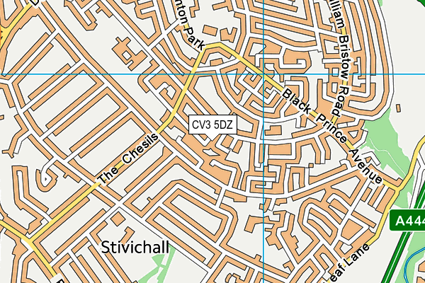 CV3 5DZ map - OS VectorMap District (Ordnance Survey)