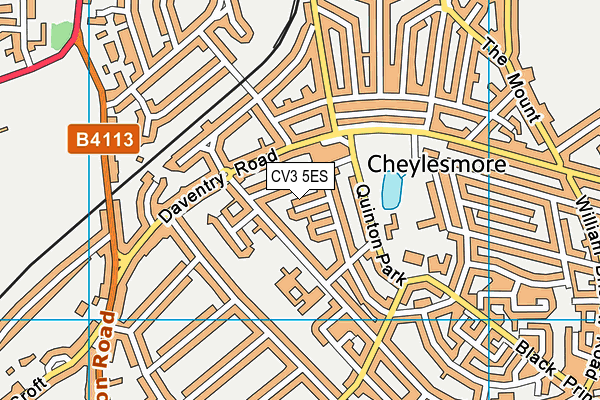 CV3 5ES map - OS VectorMap District (Ordnance Survey)