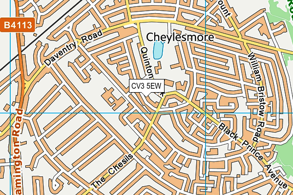 CV3 5EW map - OS VectorMap District (Ordnance Survey)